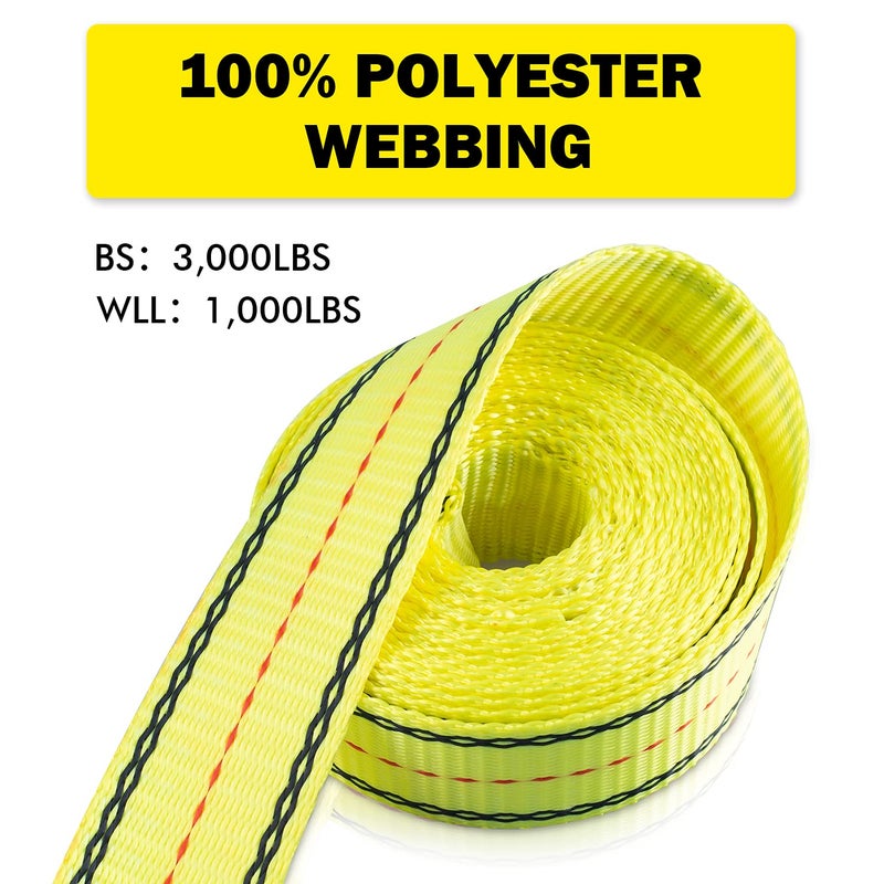 Autofonder 4pcs 1-1/2 x 15 ft Heavy Duty Ratchet Cargo Tie Down Straps 3,000 LBS Break Strength Tie-Down Ratcheting Straps Wire Hook Ends, J-Hook Ratchet Strap TieDowns - Image 4